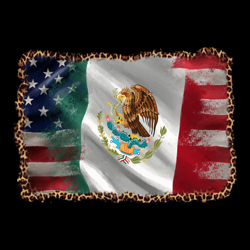 Mexico Flag And Usa Flag Ladies Tee by AdoDesignShop | Teevron