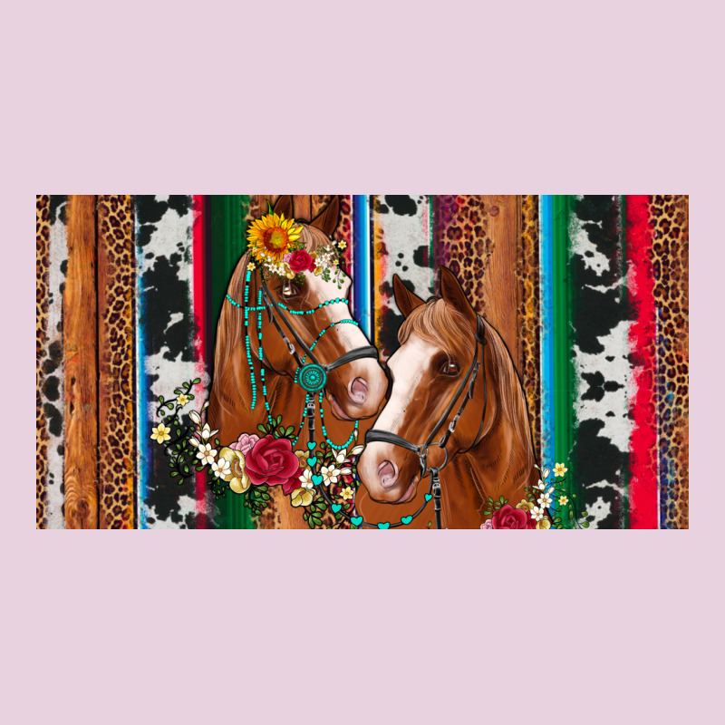 Western Horses Gemstone Horse Cowhide Leopard Floral Background Licens Ladies Tee by Artiststas | Teevron