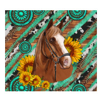 western horse with gemstone and sunflower | Teevron