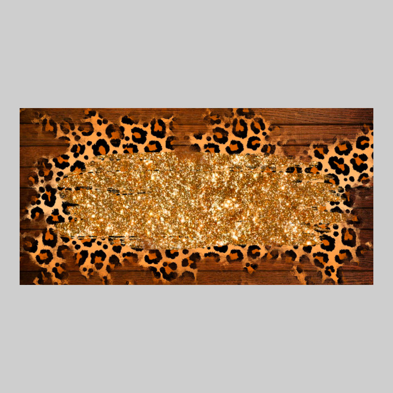 Wooden Leopard Glitter  License Plate Template Premium Tee by BarkalooDesign | Teevron