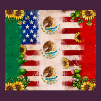 American Flag Mexico Flag Sunflower Cactus Premium Tee | Teevron