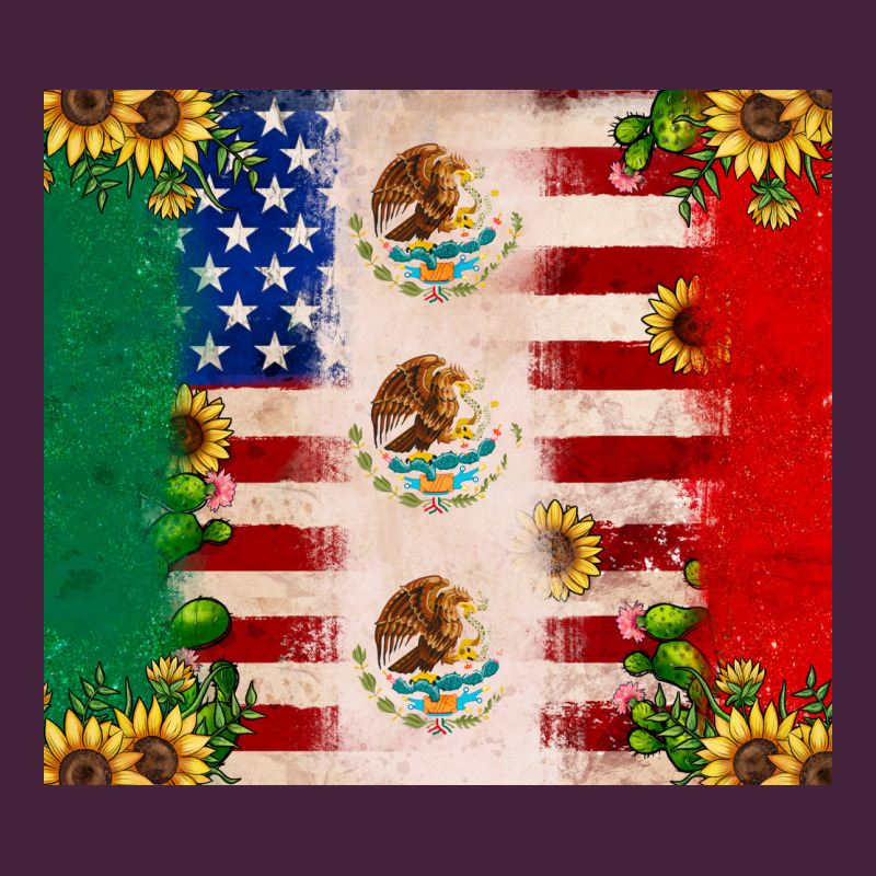 American Flag Mexico Flag Sunflower Cactus Premium Tee by JahusDesignShop | Teevron