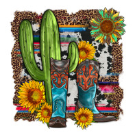 western cactus with cowboy boots and sunflowers | Teevron