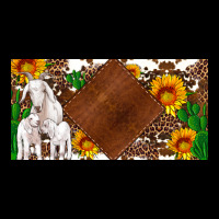 Baby Goats And Sunflower And Cactus With Cowhide License Plate Ladies Tee | Teevron