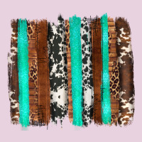 Western Cowhide Wood And Turquoise Glitter Brushstrokes Ladies Tee | Teevron
