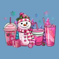 Pink Christmas Snowman Coffee Cups Urban Heavy Tee | Teevron