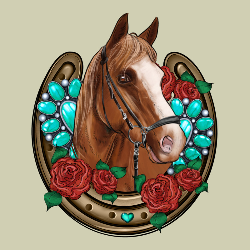 Western Horseshoe Horse Roses Gemstone Heavy Core Tee by Artiststas | Teevron