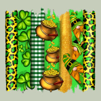 St Patricks Gnomes And Cloves With Leopard  Brushstrokes Ladies Tee | Teevron