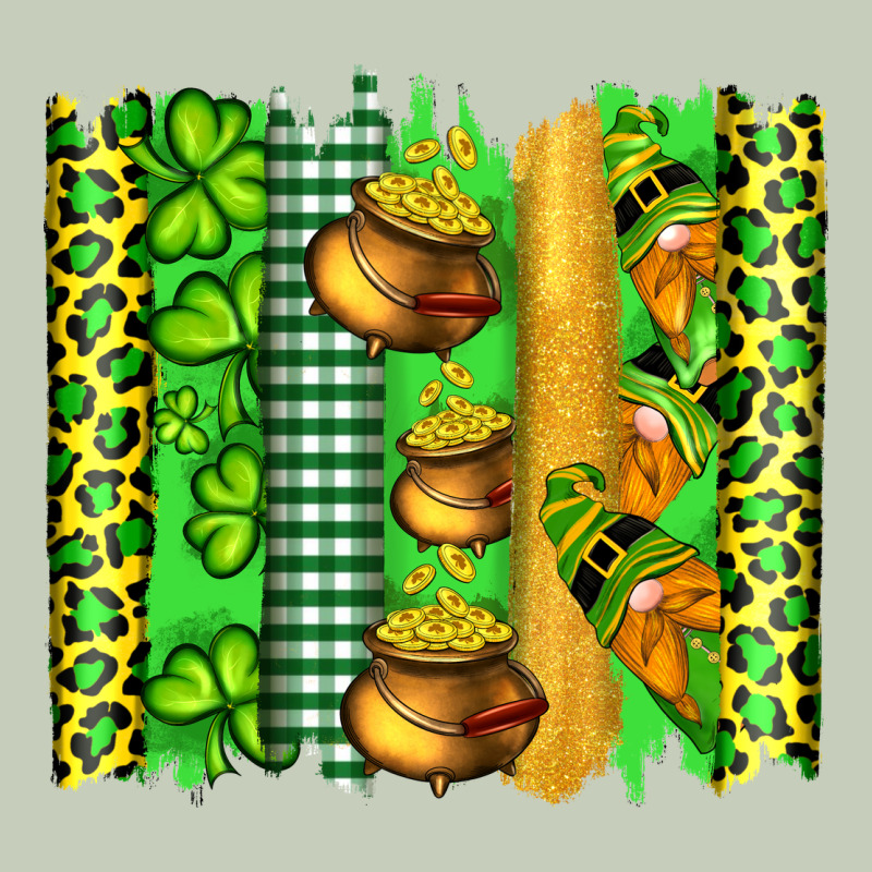 St Patricks Gnomes And Cloves With Leopard  Brushstrokes Ladies Tee by Artiststas | Teevron