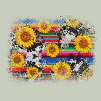 Serape Cowhide Sunflower Background Ladies Tee | Teevron