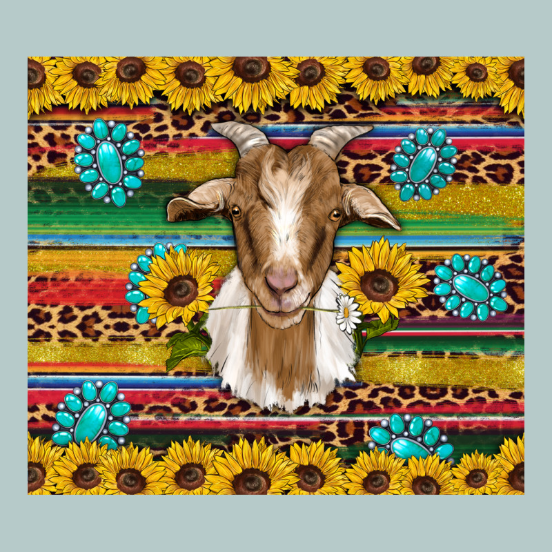 Goat Sunflowers Gemstones Serape Leopard Glitter Heavy Core Tee by Artiststas | Teevron