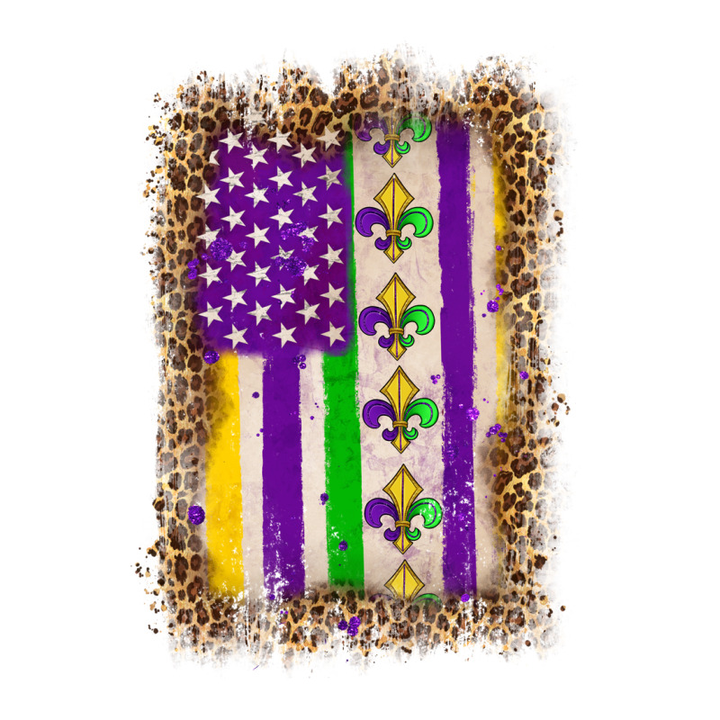 Mardi Gras Usa Flag Leopard Heavyweight Hoodie by OliviaCreatesArt | Teevron