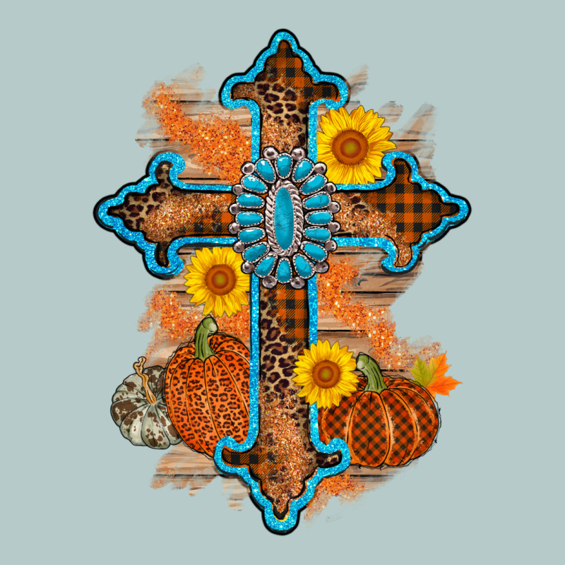 Thanksgiving Cross Pumpkin Sunflower Heavy Core Tee by AdoDesignShop | Teevron