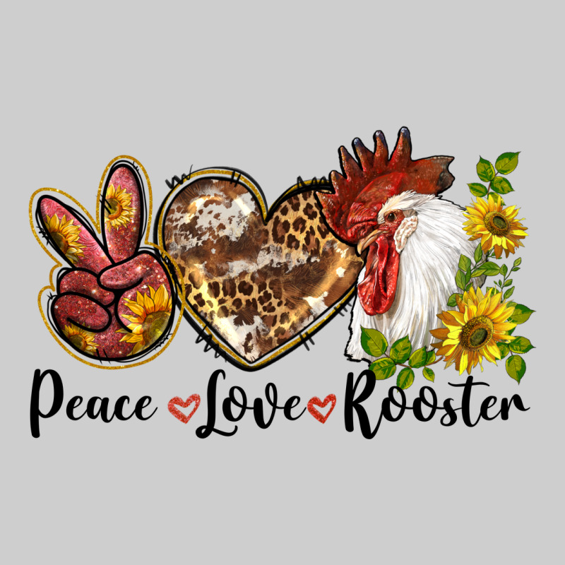 Peace Love Rooster With Sunflowers Premium Tee by LillyAllenDesigns | Teevron