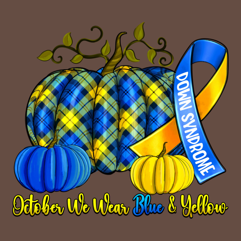 October We Wear Blue And Yellow With Pumpkins Long Sleeve Tee by Artiststas | Teevron