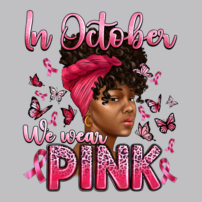 In October We Wear Pink With Afro Woman Long Sleeve Tee by Artiststas | Teevron