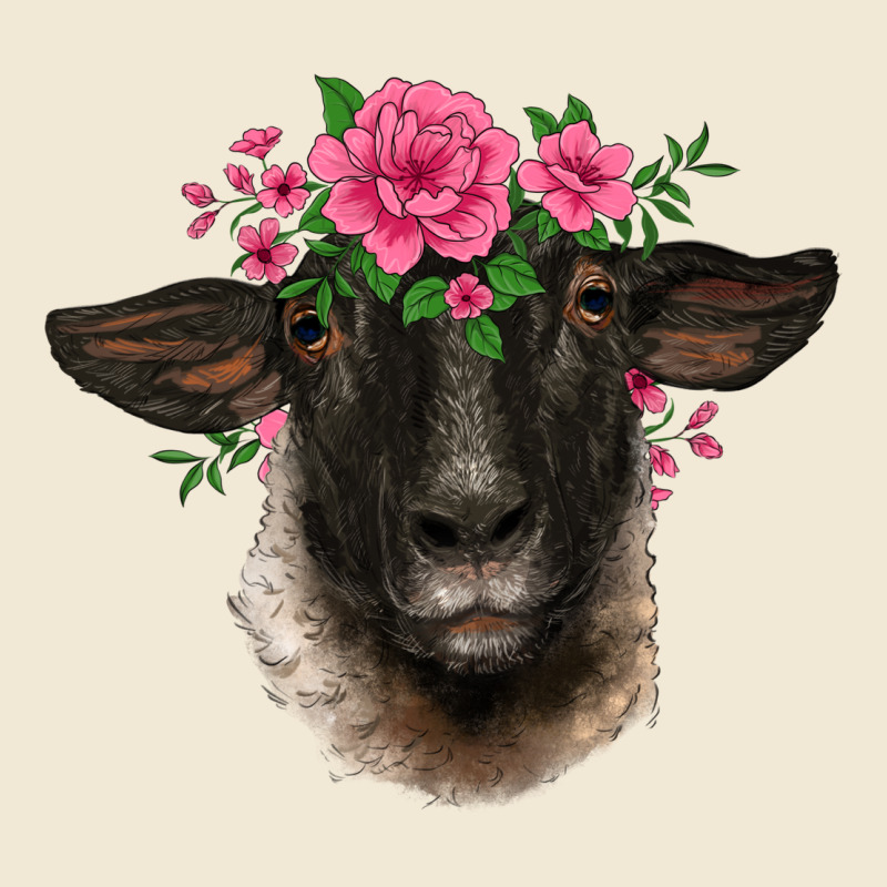 Suffolk Ewe Sheep With Floral Headdress Premium Tee by BarkalooDesign | Teevron