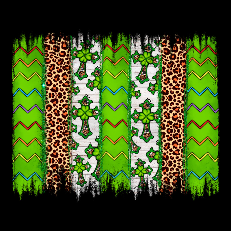 Western St. Patrick's Shamrock Cross Leopard Brushstroke Heavy Core Tee by Artiststas | Teevron