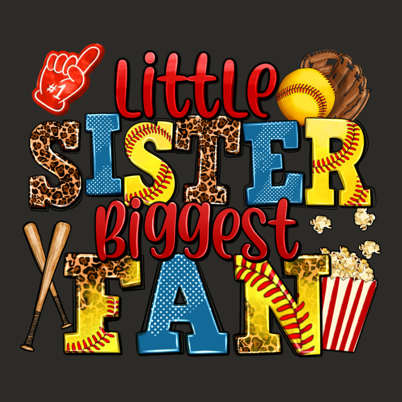 Little Sister Biggest Fan Softball Heavy Core Tee by AdoDesignShop | Teevron