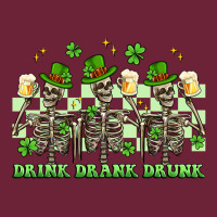 St. Patrick's Day Skeletons Drink Drank Drunk Long Sleeve Tee | Teevron