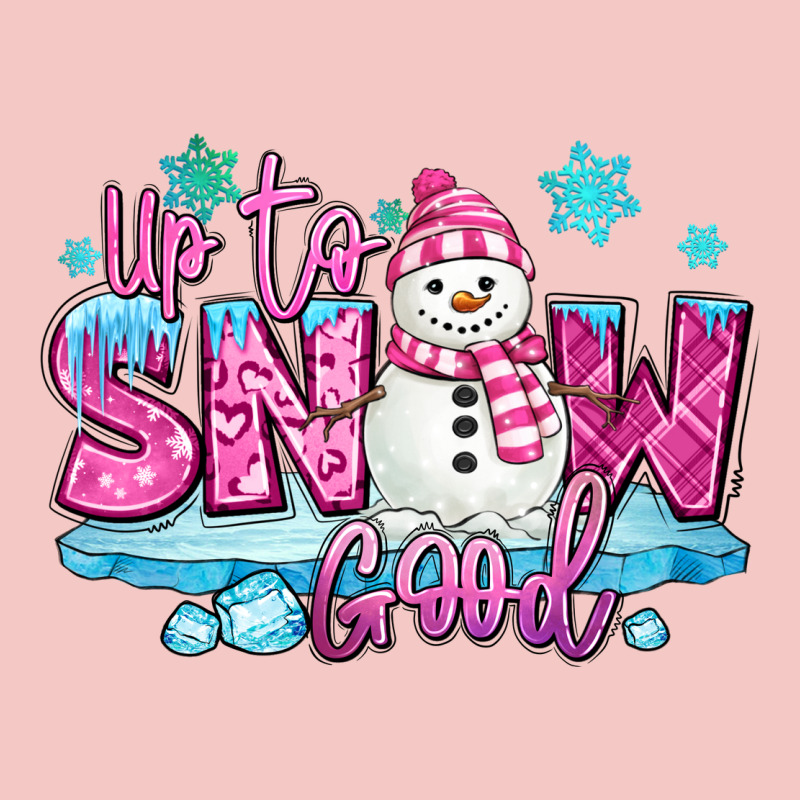 Up To Snow Good Pink Christmas Winter Snowman Urban Heavy Tee by MaliasSmallBusiness | Teevron