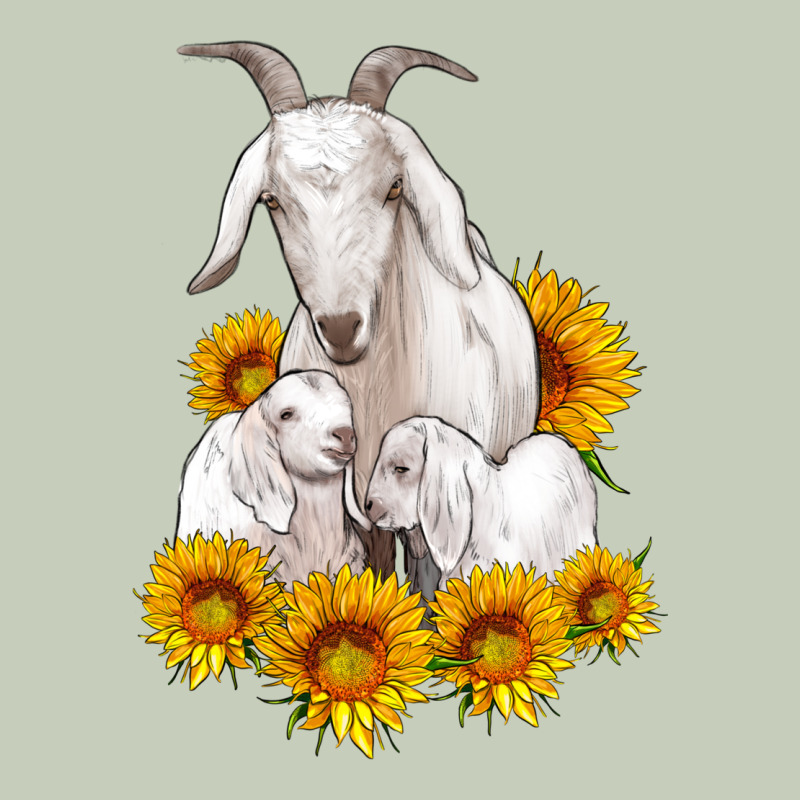 Goat Family With Sunflowers Ladies Tee by Artiststas | Teevron