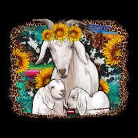 Goat Family With Sunflowers Western Serape Turquoise Background Ladies Tee | Teevron