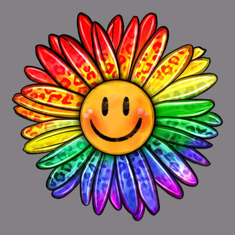Rainbow Smiley Face Sunflower Heavyweight Hoodie by OliviaCreatesArt | Teevron