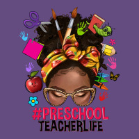 Preschool Teacher Life Afro Messy Bun Vintage Hoodie | Teevron