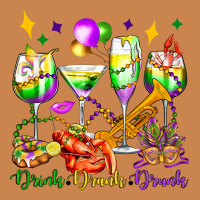 Drink Drank Drunk Mardi Gras Wine Glasses Olivia Heavyweight Hoodie | Teevron