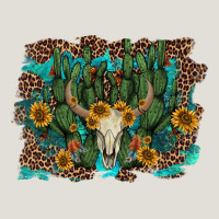 Leopard Bull Skull Cactus Sunflowers Heavy Core Tee | Teevron
