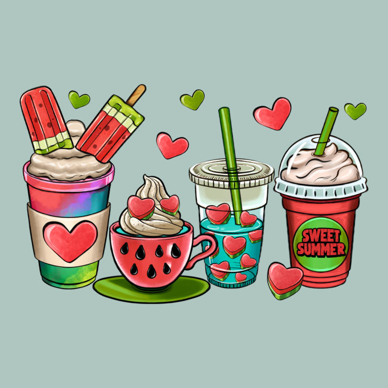Watermelon Summer Coffee Cups Premium Sweatshirt by OliviaCreatesArt | Teevron