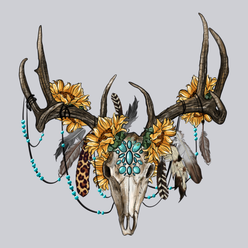 Boho Deer Skull Sunflowers And Gemstone Heavyweight Sweatshirt by RanaPortraitStore | Teevron