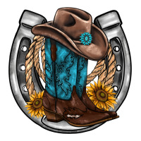 western horseshoe boots hat rope sunflower | Teevron