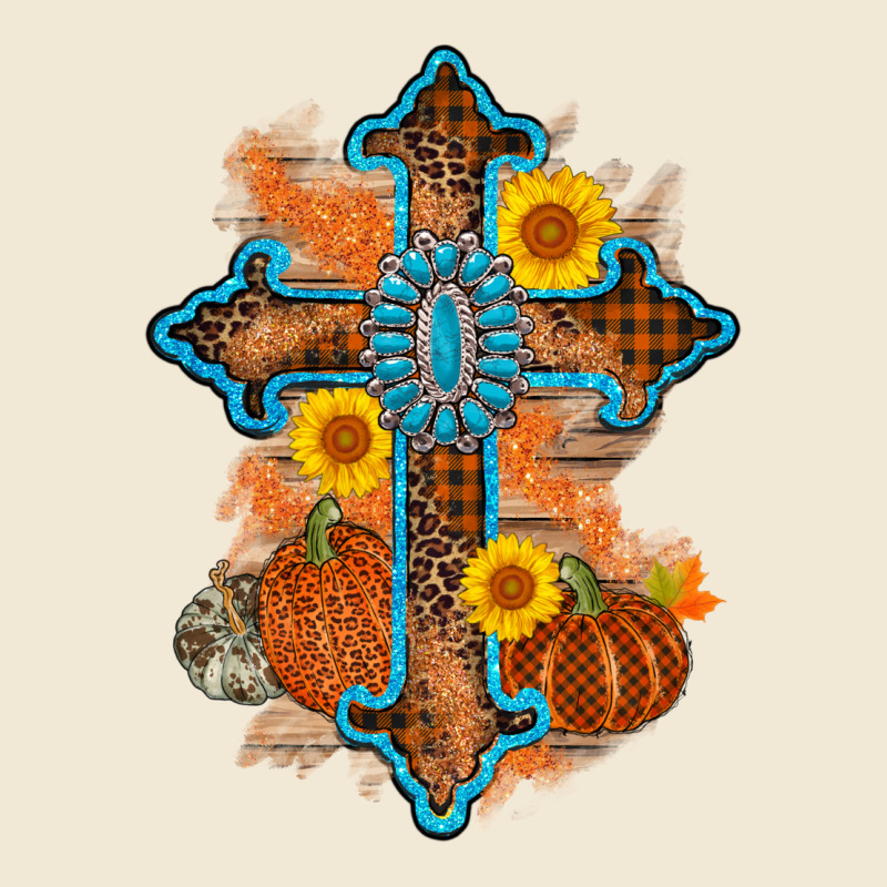 Thanksgiving Cross Pumpkin Sunflower Ladies Tee by AdoDesignShop | Teevron