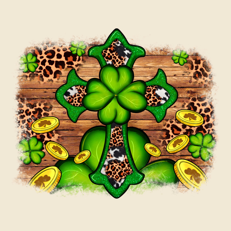 Western Shamrock Cross Leopard Background Ladies Tee by Artiststas | Teevron