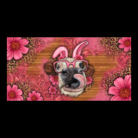 Easter Heifer With Bunny Ears And Glasses License Plate Heavy Core Tee | Teevron