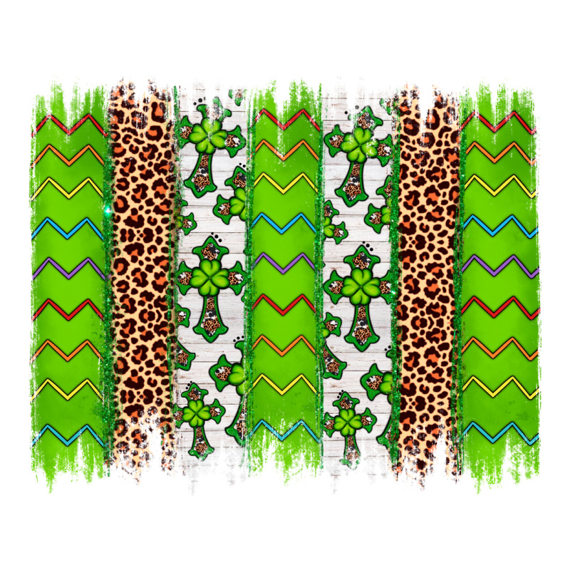 Western St. Patrick's Shamrock Cross Leopard Brushstroke Ladies Tee by Artiststas | Teevron