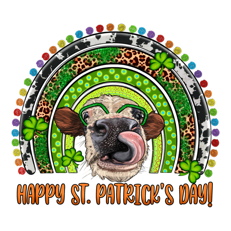 Western Happy St. Patrick's Day Cow Rainbow Ladies Tee by Artiststas | Teevron