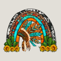 Indian Headdress Cactus And Sunflowers Rainbow Heavy Core Tee | Teevron