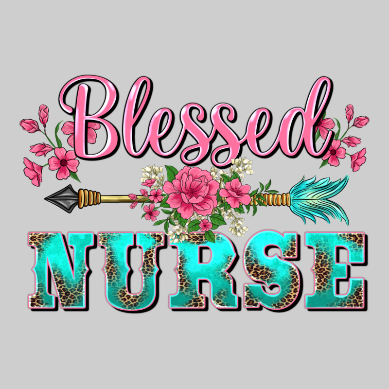Western Blessed Nurse Pink Floral Arrow Premium Tee by BarkalooDesign | Teevron