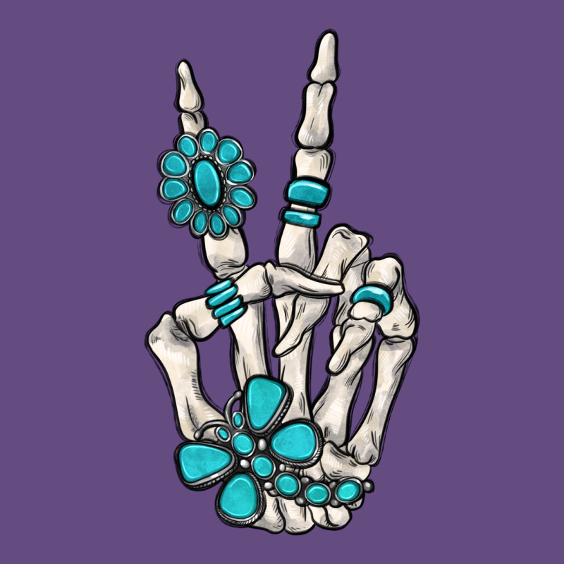 Turquoise Gemstone Skeleton Hand Vintage Hoodie by MaliasSmallBusiness | Teevron