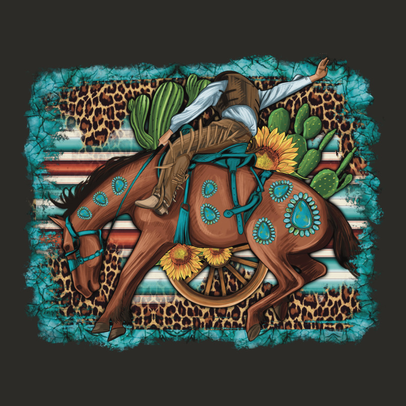 Bucking Bronco Cowboy Rodeo Cactus And Sunflowers Heavy Core Tee by Artiststas | Teevron
