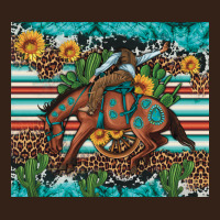 Bucking Bronco Cowboy Rodeo Cactus And Sunflowers Heavy Core Tee | Teevron