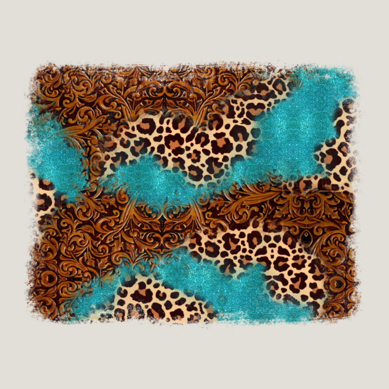 Turquoise Glitter Leopard Background Heavy Core Tee by AdoDesignShop | Teevron