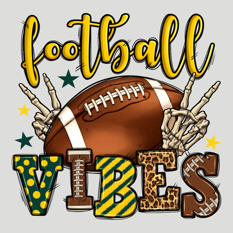 Football Vibes Yellow And Green Team Color Zipper Hoodie by HowdyJamesFarm | Teevron