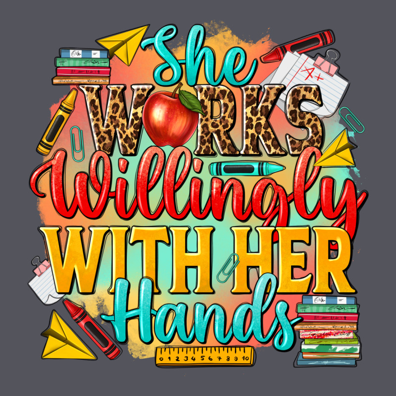She Works Willingly With Her Hands Teacher Vintage Hoodie by NancyCooperArtShop | Teevron