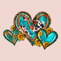 Western Leopard Turquoise Cowhide Hearts Olivia Premium Sweatshirt | Teevron