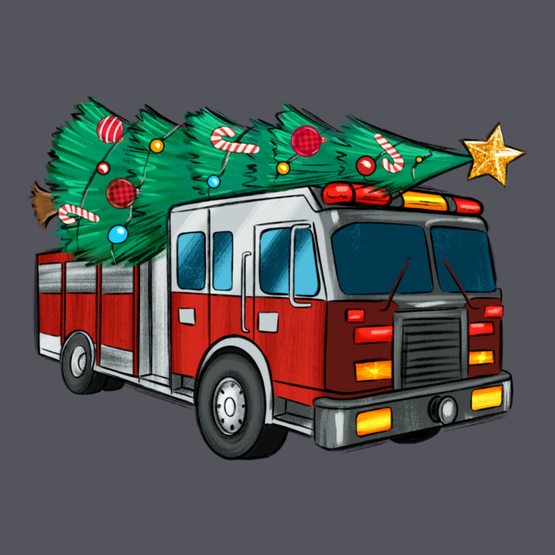 Christmas Fire Truck Vintage Hoodie by MaliasSmallBusiness | Teevron