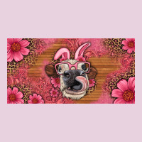 Easter Heifer With Bunny Ears And Glasses License Plate Ladies Tee | Teevron